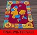 Educational Winnie The Pooh Official Disney Children's Rug / Non Slip Play Mat in Red - Bedding Direct UK