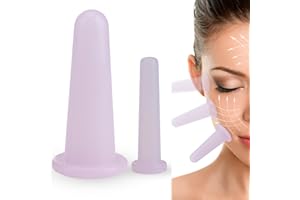 TIETOY 2 Pcs Facial Cupping Set for Face, Silicone Natural Face Cupping Therapy Kit Anti Cellulite Massager Vacuum Cans Suction for Face Care Body Back Eye Neck Massage (Purple)