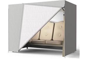 Your's Bath Housse de Balancelle 3 Places Jardin Bâche de Protection avec Auvant en Oxford Imperméable Tissu Résistant Couverture Anti-Poussière Anti-UV 220x125x170cm (Gris)