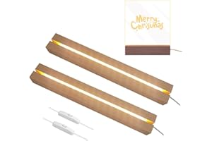 mumisuto 2 Pezzi LED Luci Display Base, 30cm Base Luce Led Legno con USB, Base Rettangolare con Led per Lastra, Espositiva per Lampada da Tavolo, Supporto per Acrilica Vetro Cristallo(Luce Calda)