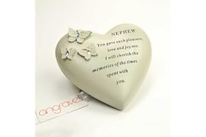 Angraves Special Nephew Butterfly Gem Heart Graveside Memorial Ornament Plaque