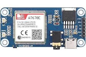 Coolwell Cat-1/GSM/GPRS/GNSS HAT for Raspberry Pi Raspberry Pi 5 4B+ 4B 3B+ 3B 2B+ Zero W WH Jetson Nano Based On A7670E Module GNSS Positioning Support LTE Cat-1/2G