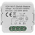 UanTii Tuya Wifi Smart Light Switch Module DIY Breaker 100-240V Supports 2 Way Control App Remote Control Works with Alexa and Google Home 1gang 16A