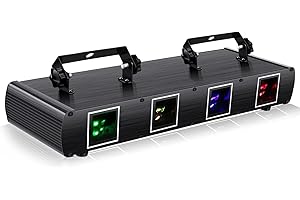 U`KING Disco Lights, UKing 4 Lens RGBY Sound Activated DJ LED Party Lights Stage Sector Lighting Compatible with DMX512 Controller for Birthday DJ Dance Party Show