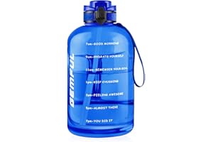 GEMFUL Duża butelka na napoje ze słomką, nie zawiera BPA, szczelna, do uprawiania sportów na świeżym powietrzu (Royal Blue)