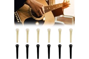 BAOSROY Gitarren-Brückenstifte, Dübel für Gitarre, Dübel für Akustikgitarre, Folk-Gitarre, für Zubehör für Saiten, 12 Stück