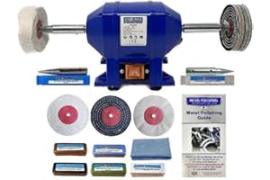 PRO-MAX PROFESSIONAL QUALITY TOOLS Bench Grinder Metal Polisher 6" 250W with 4" Metal Polishing Kit - Pro-Max