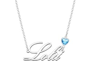 Kraven Collier de Nom Personnalisé Pierre de Naissance Initiale Plaque de Nom Tour de cou Personnalisé Anniversaire Mère Noël Cadeaux pour Femmes Filles Adolescentes Fille