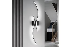 Comely Applique da Parete Interno LED, Lunga Linea Lampada da Parete LED Moderna 27 W 3075 LM, Nero Lampada a Muro in Alluminio per Soggiorno, Camera da Letto, Corridoio, Bianco Freddo 6500 K, 80 CM
