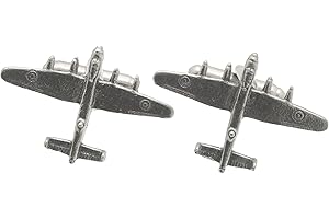 GAMEKEEPERS COTTAGE GIFTS Lancaster Bomber Pewter Cufflinks Mens Wedding Jewellery Novelty T-Bar Gift Boxed CL 213