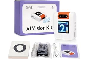 MatataStudio Kit de Visión de IA para VinciBot Robot Programable con Cámara Giratoria de 180°, Pantalla Programable y Estructura Modular 7*Funciones Visuales para Principiantes de IA de 8 a 12 años