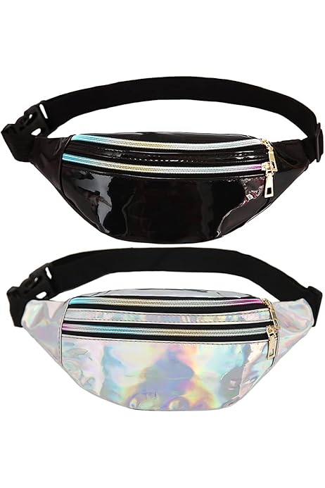 Marsupio da uomo in pelle PU da 80 anni '90, per festival, retrò, per attività all'aperto, per escursioni, Lilla, taglia unica, Stile retr