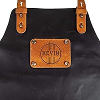 YourSurprise Grillschürze Leder mit Namen, PERSONALISIERBAR, braun, mit Liebe gemacht (Leder, Schwarz)