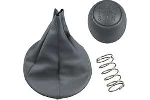 Hohitenz Schalthebelknauf-Set 5-Gang mit Schaltsack und Feder – Kompatibel mit Panda 169 Modellen (2003–2011) Schalthebelzubehör Auto (grau)