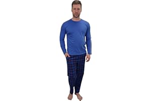 KRUXADER Mens Pyjamas Set | 100% Cotton PJs | With Pants & Long Sleeve Top With Dragon Pattern | Elastic Waistband and Drawstring