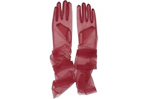 Hoseirty Lange Damen-Handschuhe aus Tüll, für Hochzeit, Party, Braut, 69,8 cm, Ellenbogenlänge, Vintage, durchsichtig, für Teeparty, Abend, Abschlussball, Opernparty