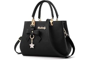BestoU Bolsos Mujer Bandolera Bolsos de Mujer Shopper Tote PU Piel (Negro)