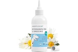 Hundepflege24 detergente Auricolare Cane ACUTO - Detergente Extra Forte per Le Orecchie del Cane Contro infiammazioni & infezioni - Pulizia Orecchie Cane/Gocce Orecchie Cani e Gatti 250ml