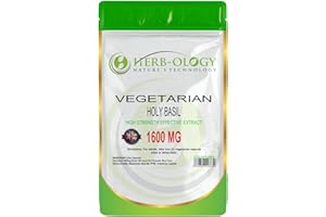 HERB-OLOGY.CO.UK NATURE'S TECHNOLOGY Herb-Ology Holy Basil | 60 Holy Basil Capsules - 1600mg (100mg of 16:1 Extract) per Serving | High Strength Holy-Basil Plant Extract | Non-GMO, Gluten & Dairy Free | Manufactured in The UK