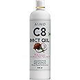 Aiwo C8 MCT Oil | 98% Caprylic Acid | From Coconut Source | Keto, Paleo, Brain & Heart Health - Fast & Sustainable Ketosis, Focus, Energy | Flavorless | 250ml