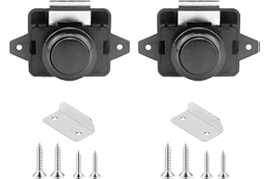 HAFRILY Push Lock Zinklegierung Push Button Lock, Keyless-Schrank Catch für möbelschloss Caravan Schlösser, Schublade, Schranktürschlösser, Yacht(Pack of 2 Schwarz)