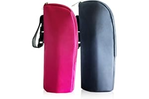 Rolin Roly 2 pc Baby Thermo Füttern Flaschenwärmer Mummy Tasche Baby bottle bag (Rose red+Black)
