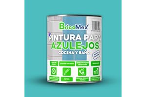 BRICOMEX Pintura para Azulejos Acabado Mate | Gran Adherencia | Fácil Aplicación | Secado Rápido (750 ml, Azul Turquesa)