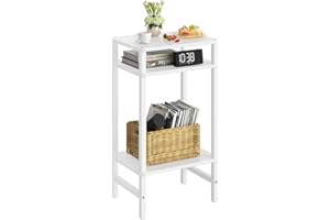 LELELINKY Tavolino moderno a 3 livelli, in legno con spazio di archiviazione, altezza 70 cm, per soggiorno, camera da letto, ufficio, cucina (bianco)