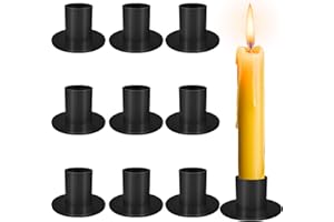 RDDAIPE 9pc Portacandele in Metallo,Portacandele da Tavolo,Portacandele Neri per Candele Coniche da 2.5cm, Candelabri Moderni, per i Centrotavola, Matrimonio, Feste, Decorazione della Casa