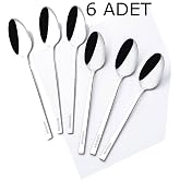 6 Adet D&uuml;z Sade Model Paslanmaz &Ccedil;elik Tatlı Kaşığı Yaşam Boyu Garantili Ultra L&uuml;ks