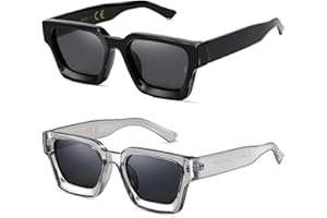 SHEEN KELLY Retro Prostokątne Okulary Przeciwsłoneczne Męskie Damskie Polaryzowane Czarn Kwadrate Modne Okulary 90s