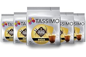 Tassimo Café Dosettes - 70 boissons Jacques Vabre Brésil (lot de 5 x 14 boissons)