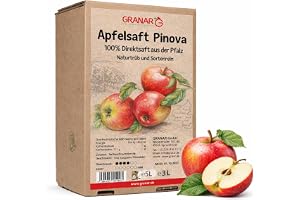 5 liters låda äpple direktjuice Pinova från vallet, 100 % äppeljuice, vegansk och utan tillsatser – 5 liters låda