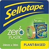 Sellotape Zero Plastic Tape, Multi-Purpose Clear Tape for Household Objects, Clear Packing Tape for Sticking Envelopes or Car
