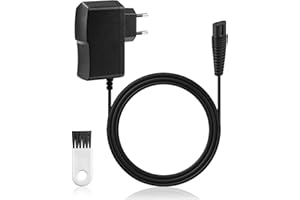 OHLING 12V Cargador Cable para Afeitadora Br-aun Series 1 3 5 7 9, Razor Adaptador Cargadores Eléctrica, Cable de Alimentación para Depiladora Silk-Epil 9/7/5, 5544/5409/7220/5377/9090cc/9095cc, con Cepillo