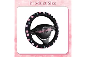 DULFAX Coprivolante Auto, Copertura Protettiva per Volante, Copertura Decorativa, Morbido Elastico Copri Volante per Auto, Motivo Floreale Copristerzo Auto, Traspirante Antiscivolo Coprimanubrio