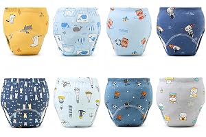 KiddoGuard 8-Pack Potty Training Pants for Boys | Leak-Resistant 5-Layer Cotton Reusable Toddler Training Underwear | Size L (13-20 kg, 18-36 Months)