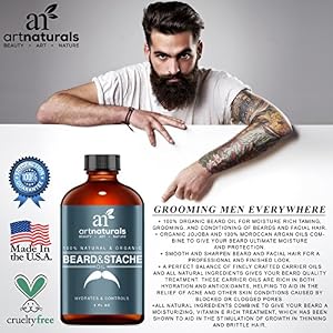 ArtNaturals Organic Beard Oil and Conditioner - (2 Fl Oz/60ml) - 100% Pure Unscented - Beard and Mustache Growth… - Image 7