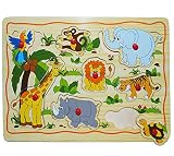 1 BRETT _ Steckpuzzle mit Griffen – “ Tiere / Fahrzeuge oder Früchte “ – aus Holz – großes Holzpuzzle / Einlegepuzzle – Griff Legespiel – Rahmenpuzzle / Kinderpuzzle – Tierpuzzle / Motorikspiel – Motorik – Puzzle – für Kinder / Mädchen Jungen – Kinderpuzzle - 7