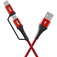 boAt Deuce USB 300 2 in 1 Type-C & Micro USB Stress Resistant, Tangle-Free, Sturdy Cable with 3A Fast Charging & 480mbps…