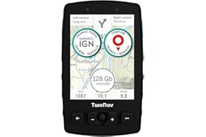 TwoNav Aventura 2 Plus (32 Go) + MicroSD (128 Go) + Carte complète de France IGN Top25 installé, GPS de Marche à Pied écran Large de 3,7 Pouces, Boutons et Joystick pour Alpinisme, Trekking