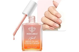 Modelones Endurecedor Uñas, Stronger Nail Evita Rotura y Separación, 15ML Fortalecer Uñas Débiles que se Rompen, Fortalecedor de Uñas, Tratar Uñas Rotas, Finas y Frágiles, Relleno de uñas-Jelly Rosa