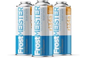 FrostMEISTER 2in1 Auto Klimaanlagen-Befüllset 400 ml: Schnelles und einfaches Befüllen mit R134a-Ersatz (1995–2016), umweltfreundlich und sicher für Fahrzeuge, 3 Dosen x 400 ml