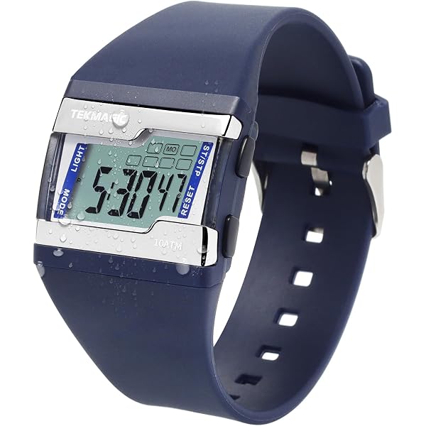 Montre Sport TEKMAGIC Pour Fille, étanche 100m, Chronomètre, Double Fuseau Horaire, Réveil, Rétroéclairage, Silicone