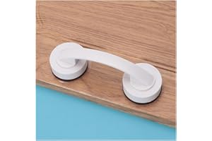 WANLIAN-Poignée de porte de miroir en verre ventouse, réfrigérateur tiroir salle de bains ventouse, main courante baignoire douche poignée, cuisine tiroir armoire poignée (Blanc)