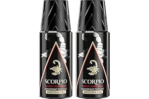 Scorpio - Déodorant Homme - Noir Absolu - Atomiseur 150 ml - Lot de 2