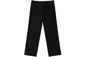 Bienzoe Girls School Uniform Trousers: Kids Adjustable Waist Durable Straight Leg Dress Trousers