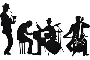 wotieuns Silueta de Metal con música, decoración de Pared de Metal, saxofón, para Colgar en la Pared, Violonchelo, decoración de Pared para Sala de Estar, Dormitorio, Oficina