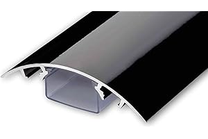 Alunovo, canalina passacavi per TV, in alluminio, laccata, diverse lunghezze, colore nero lucido moderno Lunghezza: 100 cm Nero