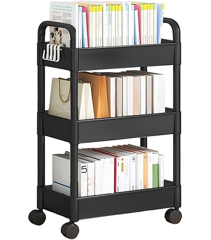 Carrello Multiuso Con Ruote 3 Livelli - Libreria Mobile, Organizer Per Casa/Ufficio, 37x25x71.5cm - Foto 13